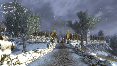 Vu de l'entrée du village avant l'attaque