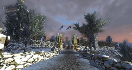 Vu de l'entrée du village après l'attaque