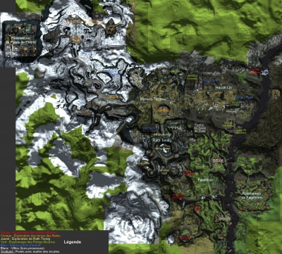 Carte de l'Ered Luin avec points