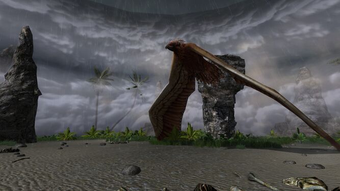 Un oiseau dans la tempête
